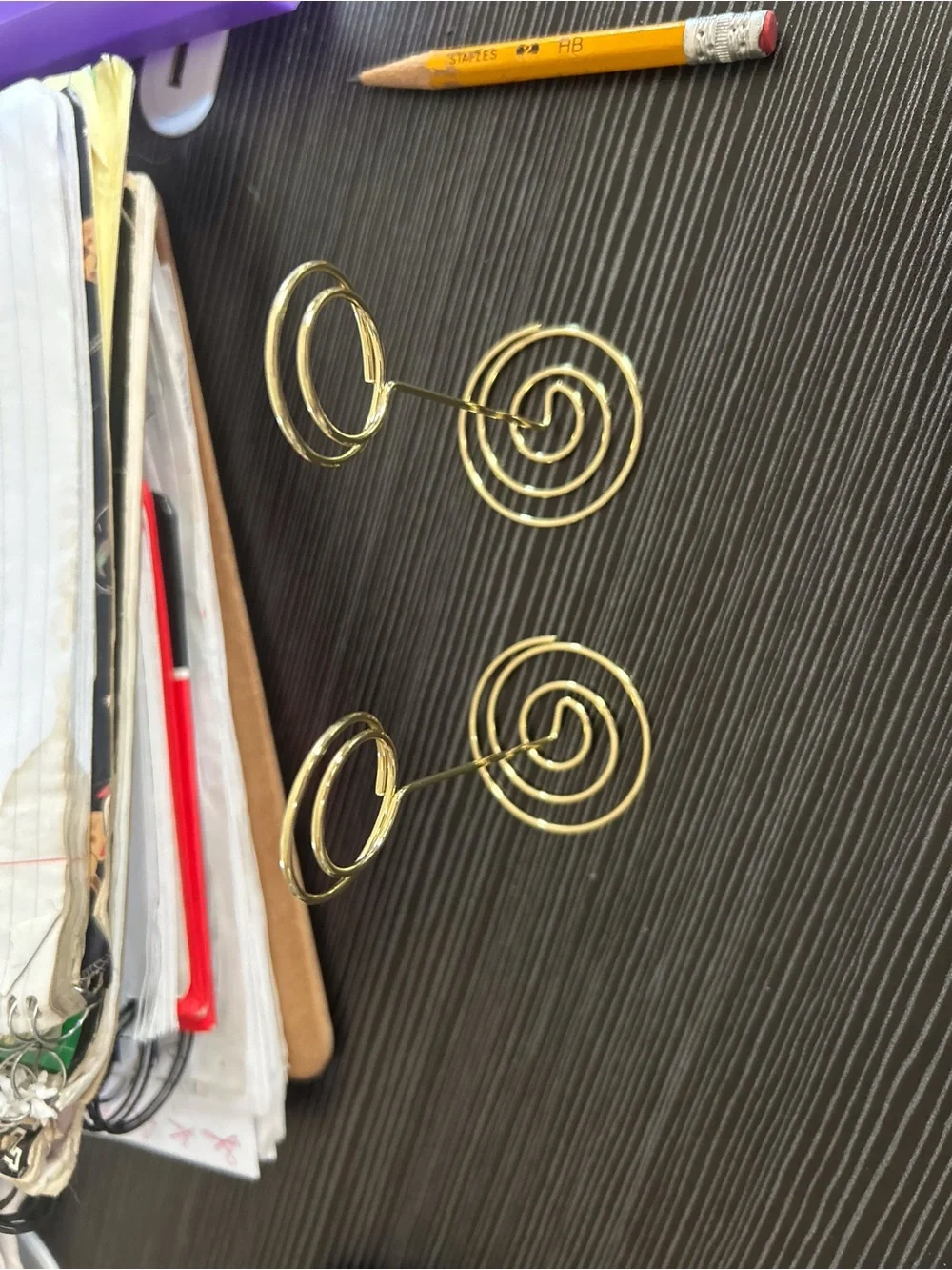 Gold Spiral Card/Place Card Holder - Set of 12